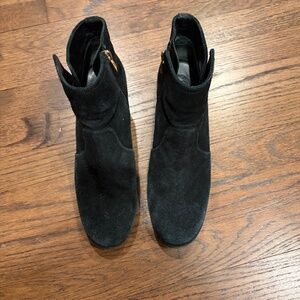 Tory Burch black suede and leather short boots size 8